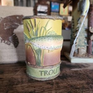 Fishing Tootbrush Holder Pencil Pen Vase Cup Trout